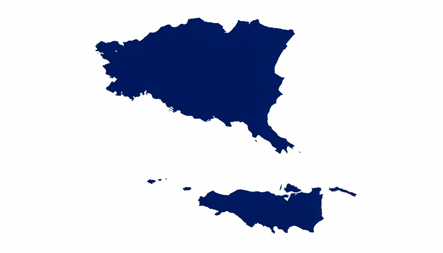 Abstract map outline of Greece rendered in flat navy blue with a white background